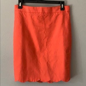 Salmon colored pencil skirt